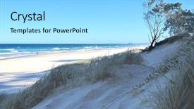  Presentation with hill - Slide set consisting of australian beach and sand hill background and a light gray colored foreground