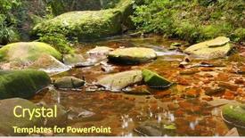  Presentation with blood flow vessel flowing - PPT theme having australian bush - panorama of rocky clear-flowing creek background and a tawny brown colored foreground