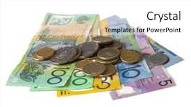  Presentation with money notes - Audience pleasing PPT theme consisting of australian cash isolated on white backdrop and a white colored foreground