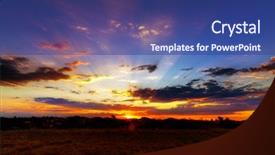  Presentation with australian outback - Presentation design enhanced with australian culture - aussie outback sunset background and a ocean colored foreground