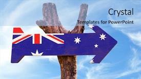  Presentation with australia - Beautiful presentation theme featuring australian culture - australia flag sign with sky backdrop and a light blue colored foreground
