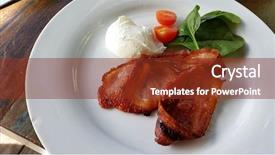  Presentation with bacon - Presentation design with australian culture - bacon with poached egg background and a tawny brown colored foreground