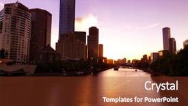  Presentation with monetary policy implemented by central banks - Cool new PPT theme with australian culture - central melbourne across the yarra backdrop and a tawny brown colored foreground