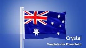  Presentation with white pigeon against the blue - Cool new PPT theme with australian culture - flag of australia flying backdrop and a cobalt blue colored foreground