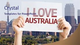  Presentation with sydney - Presentation having australian culture - i love australia card background and a sky blue colored foreground
