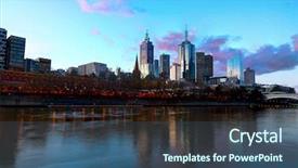  Presentation with melbourne - Cool new presentation with australian culture - skyline of melbourne backdrop and a ocean colored foreground