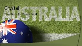  Presentation with soccer field - Slide set having australian culture - soccer field with the text background and a seafoam green colored foreground