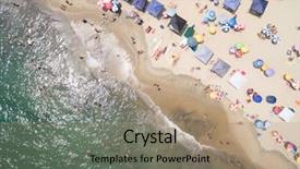  Presentation with beach - Presentation enhanced with australian culture - top view of a crowded background and a coral colored foreground