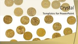  Presentation with australian dollar - Presentation design with australian dollar coins scattered background and a blonde colored foreground