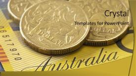  Presentation with australian dollar - Slide deck having australian dollar coins background and a yellow colored foreground
