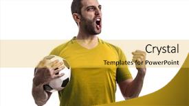  Presentation with ac and fan - Amazing presentation theme having australian football league - fan celebrating on white background backdrop and a yellow colored foreground