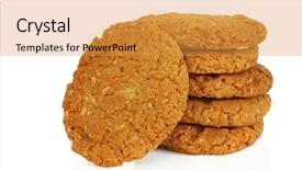  Presentation with anzac - PPT layouts consisting of australian icon - anzac biscuits isolated background and a gold colored foreground