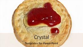  Presentation with meat - Presentation with australian meat pie and sauce background and a yellow colored foreground