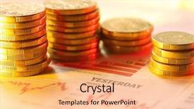  Presentation with stacks of rupee coins - Amazing presentation having australian money - stacks of gold coins backdrop and a coral colored foreground