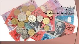  Presentation with australian - Cool new presentation theme with australian money scattered overhead view backdrop and a coral colored foreground