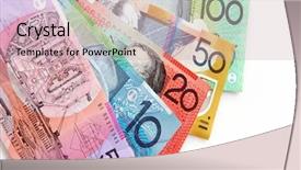  Presentation with money notes - PPT theme featuring australian notes against white background background and a soft green colored foreground