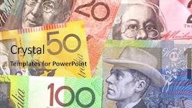  Presentation with australian dollar - Slide set enhanced with australian notes one hundred fifty background and a yellow colored foreground
