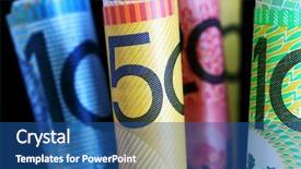  Presentation with australian dollar - Slides enhanced with australian notes with black background background and a ocean colored foreground