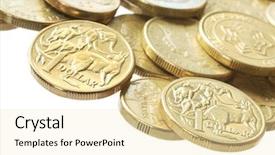  Presentation with australian dollar - Amazing PPT theme having australian one dollar and two backdrop and a lemonade colored foreground