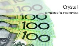  Presentation with australian dollar - Beautiful presentation design featuring australian one hundred dollar bills backdrop and a white colored foreground