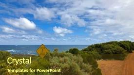  Presentation with road signs - Slide deck consisting of australian road signs caution hikers background and a tawny brown colored foreground