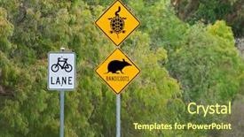  Presentation with road signs - Cool new slides with australian road signs to protect backdrop and a tawny brown colored foreground