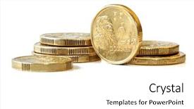  Presentation with australian dollar - Theme featuring australian two dollar coins isolated background and a white colored foreground
