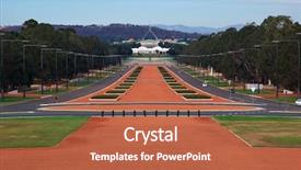  Presentation with parliament - Presentation consisting of australianmemorial - view to parliament house canberra background and a red colored foreground