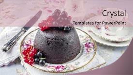  Presentation with pudding - Theme having australien plum pudding on plate background and a coral colored foreground
