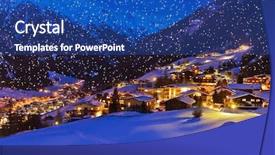  Presentation with ski - Presentation theme consisting of austria - nature and architecture background background and a ocean colored foreground