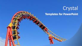 Presentation with roller coaster - PPT theme having austria-august-10-2012 background and a teal colored foreground