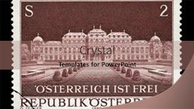  Presentation with 25th anniversary - Colorful presentation theme enhanced with austria-circa-1970-a-stamp backdrop and a coral colored foreground