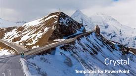  Presentation with first - Beautiful presentation theme featuring austria-grossglockner-sightseeing-road backdrop and a ocean colored foreground