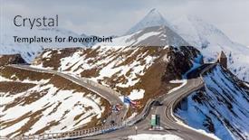  Presentation with first - Cool new slides with austria-grossglockner-sightseeing-road backdrop and a light blue colored foreground