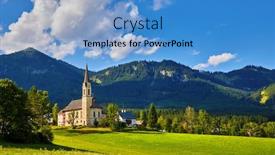  Presentation with church blue - Beautiful slide deck featuring austria-mountain-landscape-traditional-church backdrop and a teal colored foreground