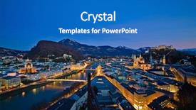  Presentation with salzburg - Amazing slide set having austria old town and fortress backdrop and a teal colored foreground