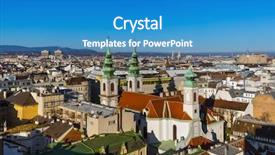  Presentation with view of colonial architecture - Presentation theme enhanced with austria panorama - cityscape architecture background background and a teal colored foreground