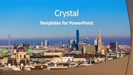  Presentation with vienna - PPT theme consisting of austria panorama - cityscape architecture background background and a teal colored foreground