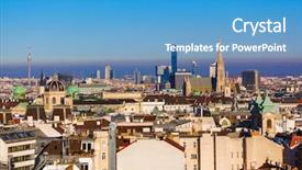  Presentation with view of colonial architecture - PPT theme enhanced with austria panorama - cityscape architecture background background and a teal colored foreground