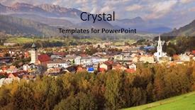  Presentation with alps - Presentation with austria the picturesque small town background and a light gray colored foreground