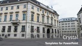  Presentation with vienna - PPT theme consisting of austria-vienna-federal-chancellery background and a gray colored foreground