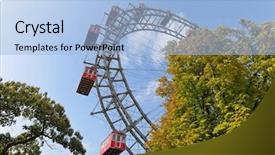  Presentation with ferris wheel - Beautiful theme featuring austria vienna ferris wheel backdrop and a light blue colored foreground