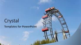  Presentation with ferris wheel - PPT layouts with austria vienna ferris wheel background and a light blue colored foreground