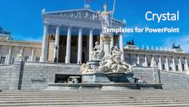  Presentation with parliament - PPT layouts with austria vienna parliament background and a teal colored foreground