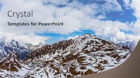  Presentation with snow day - Amazing PPT theme having austrian-alps-grossglocknerstrasse-dizzy-turns backdrop and a light blue colored foreground