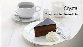  Presentation with coffee chocolate - Amazing PPT layouts having austrian chocolate cake and coffee backdrop and a white colored foreground
