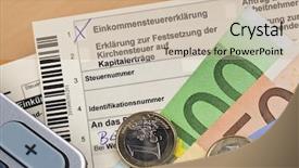  Presentation with income tax - Theme enhanced with austrian income tax declaration background and a soft green colored foreground