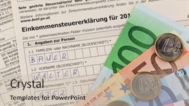  Presentation with tax evasion - Beautiful presentation featuring austrian tax return for income backdrop and a soft green colored foreground