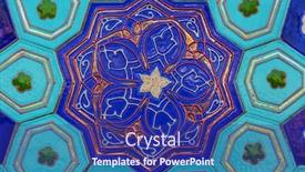  Presentation with mosque - Presentation design featuring authentic-beautiful-traditional-uzbek-floral background and a navy blue colored foreground