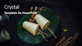  Presentation with rich - Colorful PPT theme enhanced with authentic-homemade-indian-kulfi backdrop and a black colored foreground
